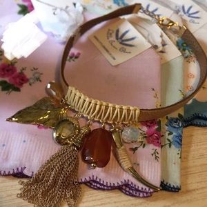 Faux Leather Choker with Charms